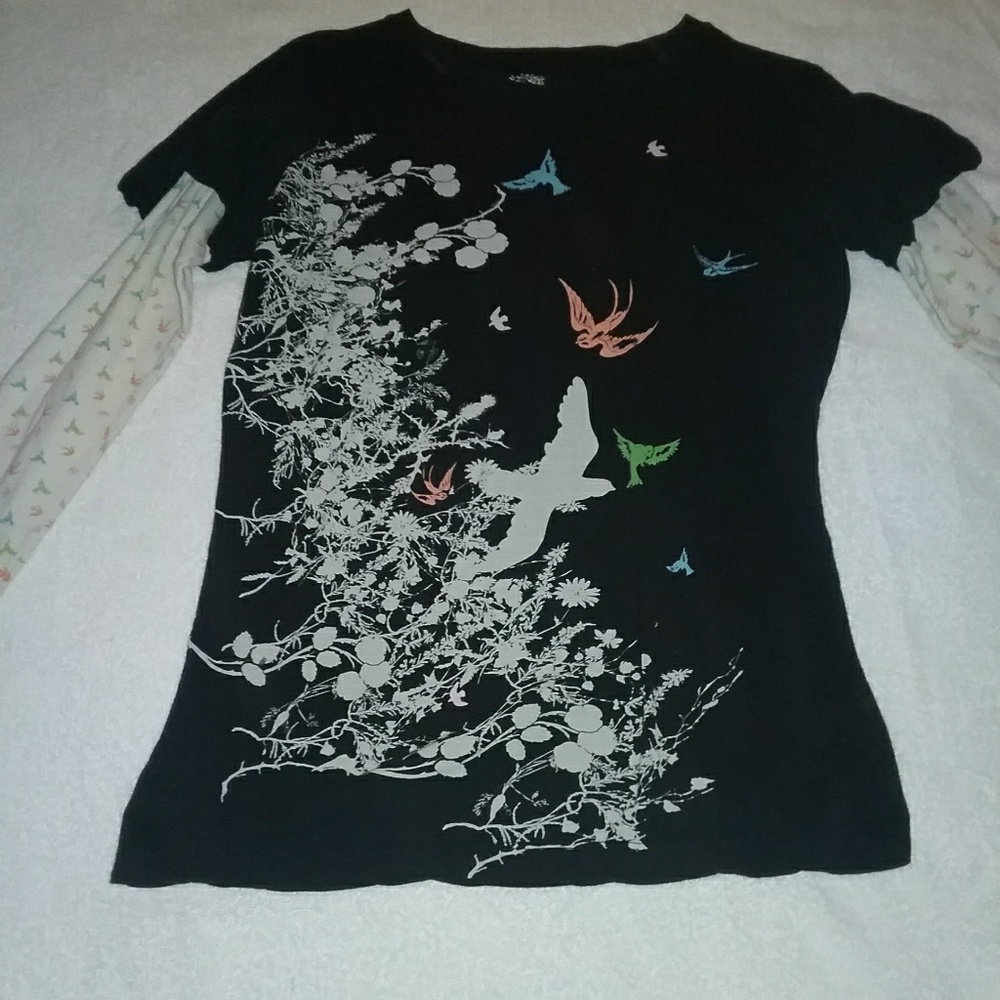Long sleeve top with butterflies on front